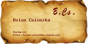 Bolos Csinszka névjegykártya
